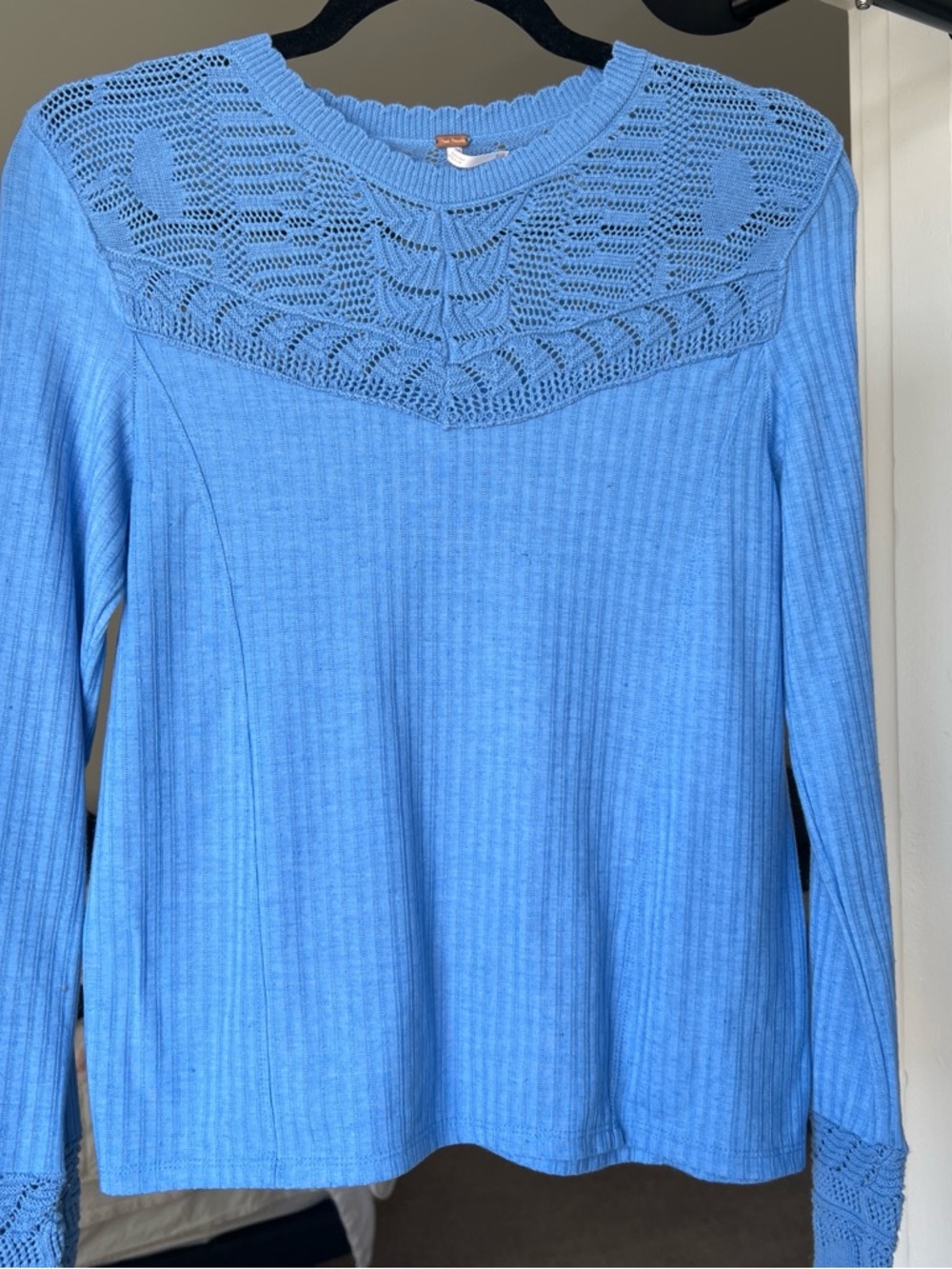 Free People Sky Blue Long Sleeve
